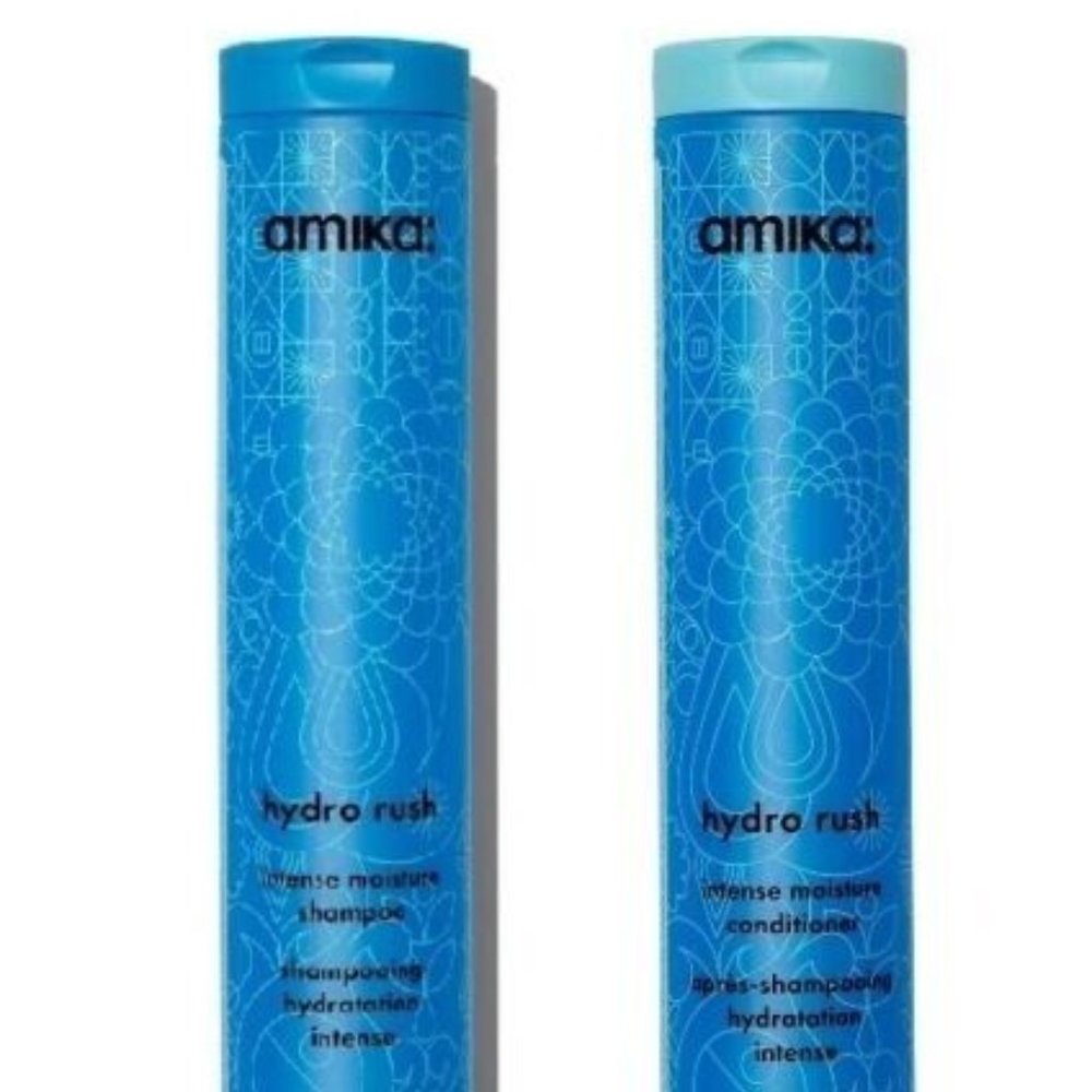 Amika Hydro Rush Intense Moisture Shampoo & Conditioner 9.2 oz DUO. New
